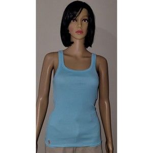 Women Ralph Lauren Size Medium Light Blue Ribbed Tank Top